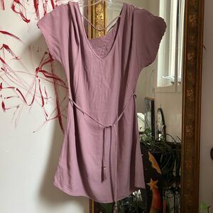 Lush Lavender Women's Top with Tie Detail Size S